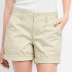 GAP Women’s Linen/ Cotton Cream Cuffed Shorts | 4